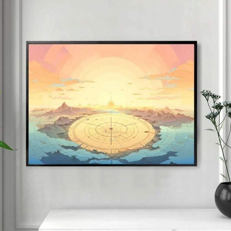 Quadro Decorativo Terra Plana em Mapa do Mundo