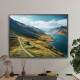 Quadro Decorativo Paisagem Chal� em Montanha Entre Estrada e Rio