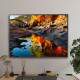 Quadro Decorativo Paisagem Montanhas e �rvores Refletindo Em Po�a D'�gua