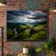 Quadro Decorativo Paisagem Montanhosa com Rios e Nuvens