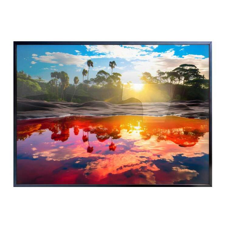 Quadro Decorativo Paisagem Sol Iluminando Rio