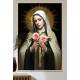 Quadro Decorativo Religioso de Santa Rita com Rosas e seu Manto