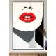 Quadro Decorativo Pop Art Boca Vermelha com Fundo Preto
