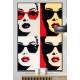 Quadro Decorativo Pop Art Cenas Divididas em Quatro Partes em Tons Diferentes