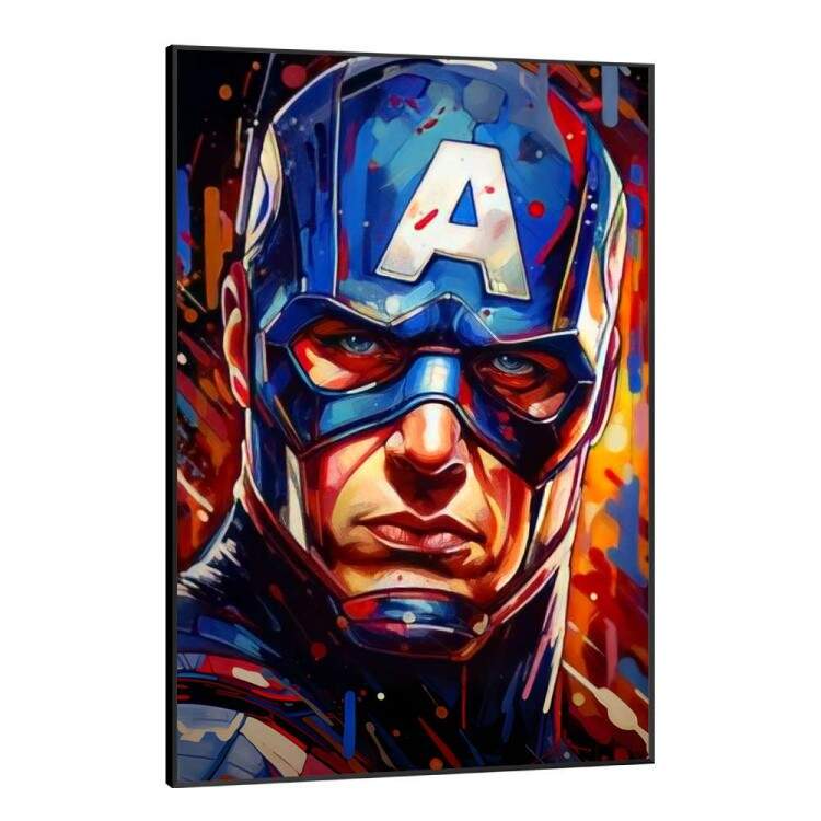 Quadro Decorativo Pop Art Inspirado Capito Amrica