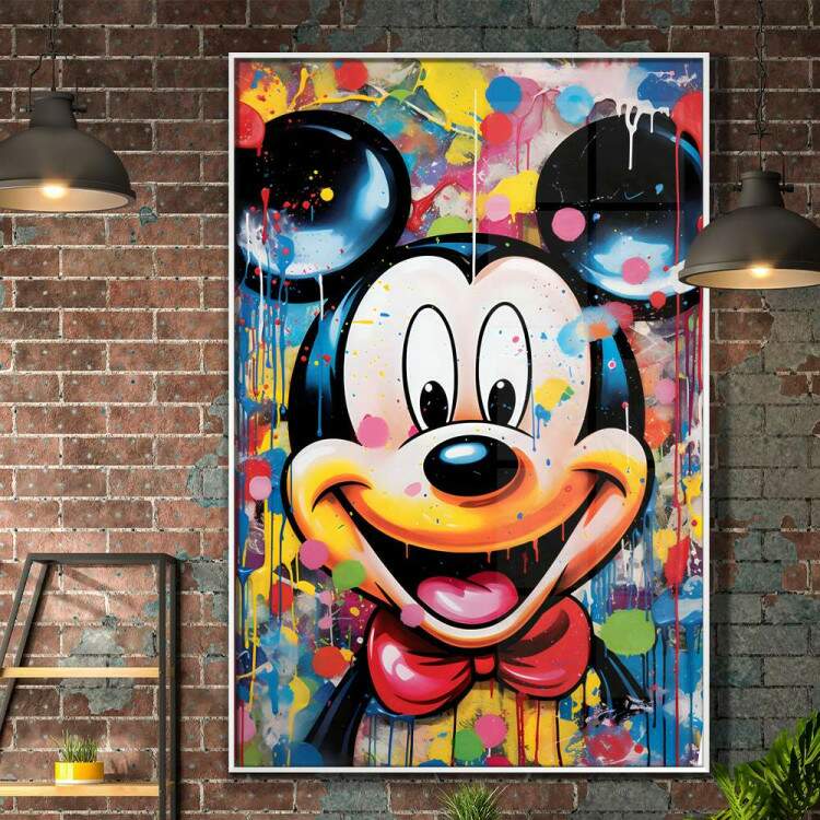 Quadro Decorativo Pop Art Inspirado em Arte do Mickey Mouse