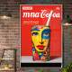 Quadro Decorativo Pop Art Inspirado em Lata de Refrigerante Fundo Vermelho