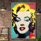 Quadro Decorativo Pop Art Marilyn Monroe Fundo Azul Vermelho