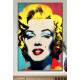 Quadro Decorativo Pop Art Marilyn Monroe Fundo Azul Vermelho