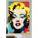 Quadro Decorativo Pop Art Marilyn Monroe Fundo Azul Vermelho
