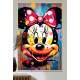 Quadro Decorativo Pop Art Minnie Mouse Respingos de Tinta
