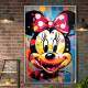 Quadro Decorativo Pop Art Minnie Mouse Respingos de Tinta