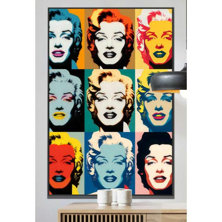 Quadro Decorativo Pop Art Inspirao na Marilyn Monroe em Diversas Cores