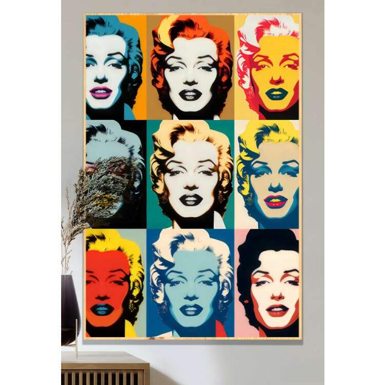 Quadro Decorativo Pop Art Inspirao na Marilyn Monroe em Diversas Cores