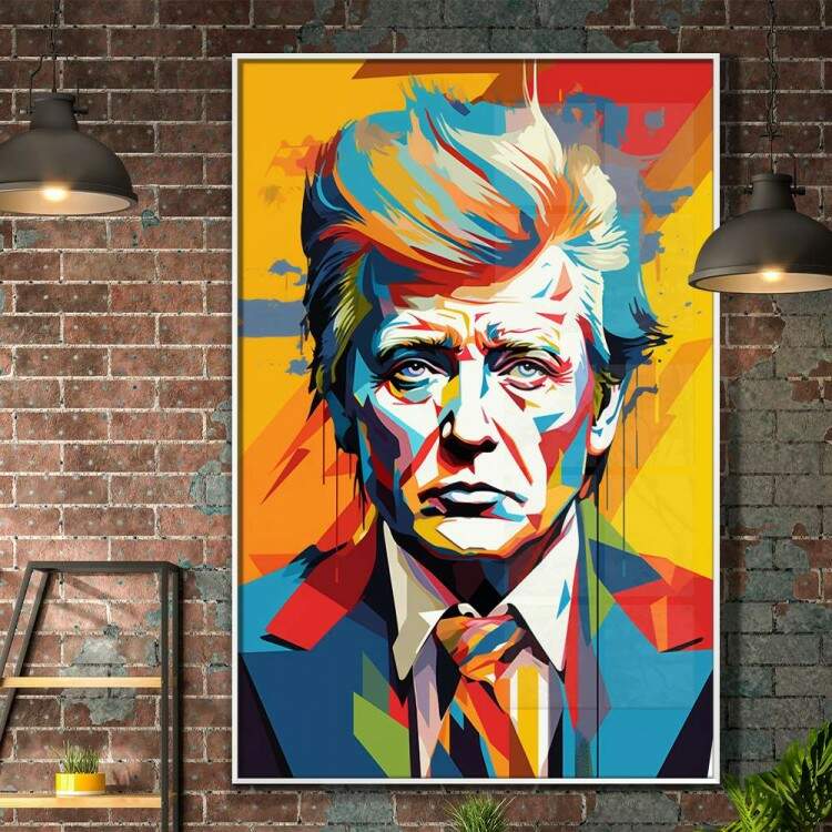 Quadro Decorativo Pop Art Inspirao no Donald Trump