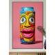 Quadro Decorativo Pop Art Lata com Inspira��o de Desenho de Rosto