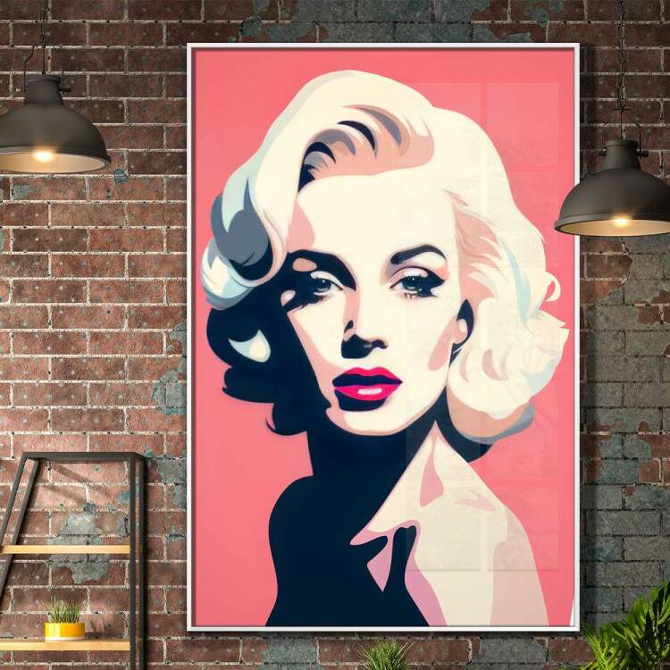 Quadro Decorativo Pop Art Mulher Loira Fundo Rosa