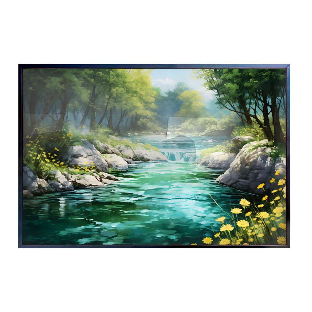 Quadro Decorativo Paisagem Cachoeira com guas Cristalinas