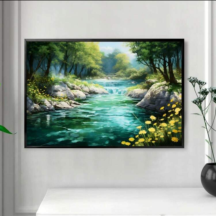 Quadro Decorativo Paisagem Cachoeira com guas Cristalinas