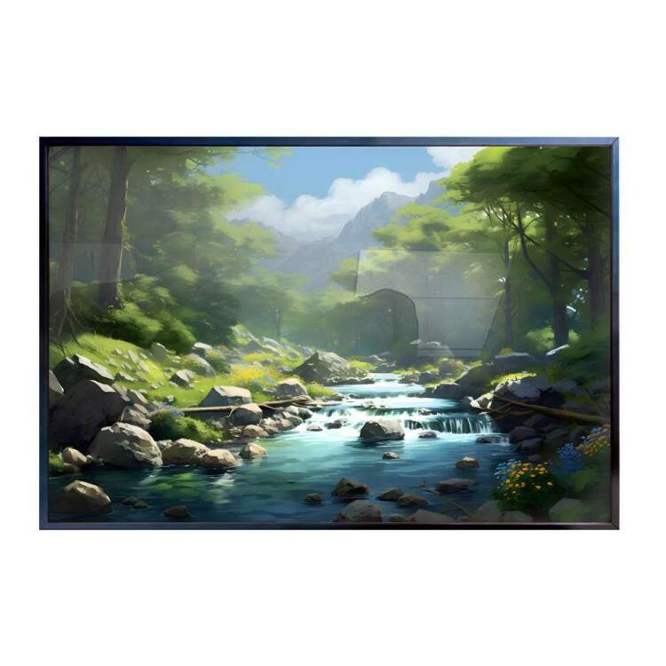 Quadro Decorativo Paisagem Cachoeira em Meio a Floresta