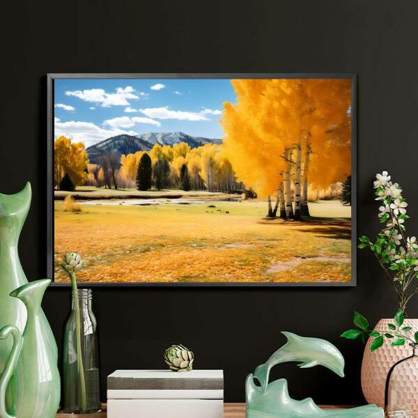 Quadro Decorativo Paisagem De rvores na Estao Primavera