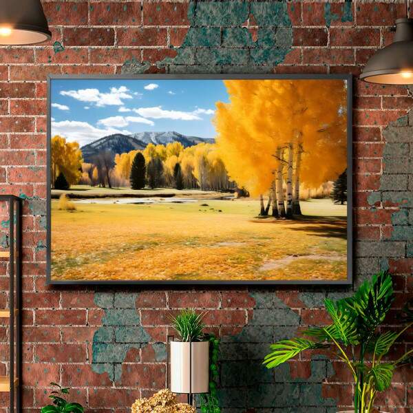 Quadro Decorativo Paisagem De rvores na Estao Primavera