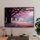 Quadro Decorativo Paisagem de �rvores na Primavera com Folhas Rosas