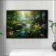 Quadro Decorativo Paisagem Esbelta Rio com Flores