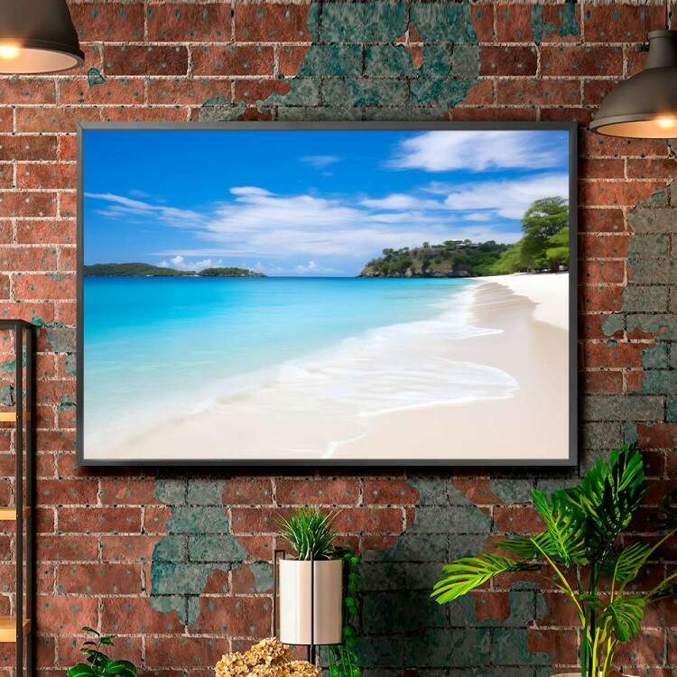 Quadro Decorativo Paisagem Praia com guas Cristalinas