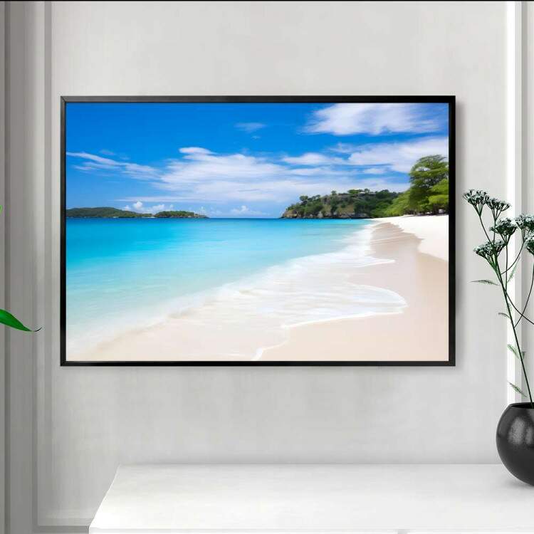 Quadro Decorativo Paisagem Praia com guas Cristalinas