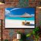 Quadro Decorativo Paisagem Quiosque em Praia Transmitindo Paz