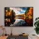 Quadro Decorativo Paisagem Rio com �rvores em Primavera