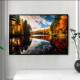 Quadro Decorativo Paisagem Rio com �rvores em Primavera