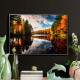 Quadro Decorativo Paisagem Rio com �rvores em Primavera
