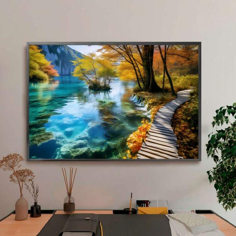 Quadro Decorativo Paisagem Trilha e Rio