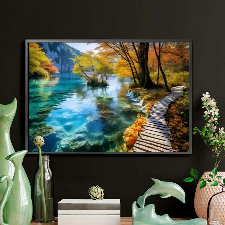 Quadro Decorativo Paisagem Trilha e Rio