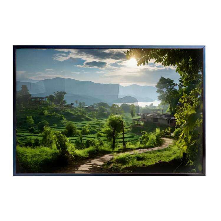 Quadro Decorativo Paisagem Trilha em Floresta com Lindas rvores