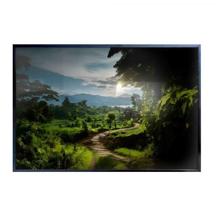 Quadro Decorativo Paisagem Trilha em Meio de Floresta