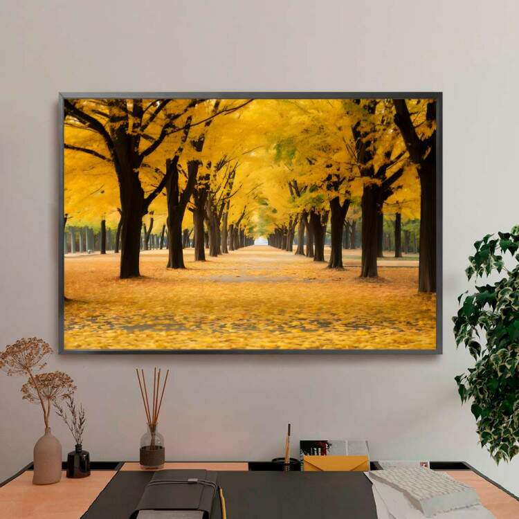 Quadro Decorativo Paisagem rvores na Estao Primavera