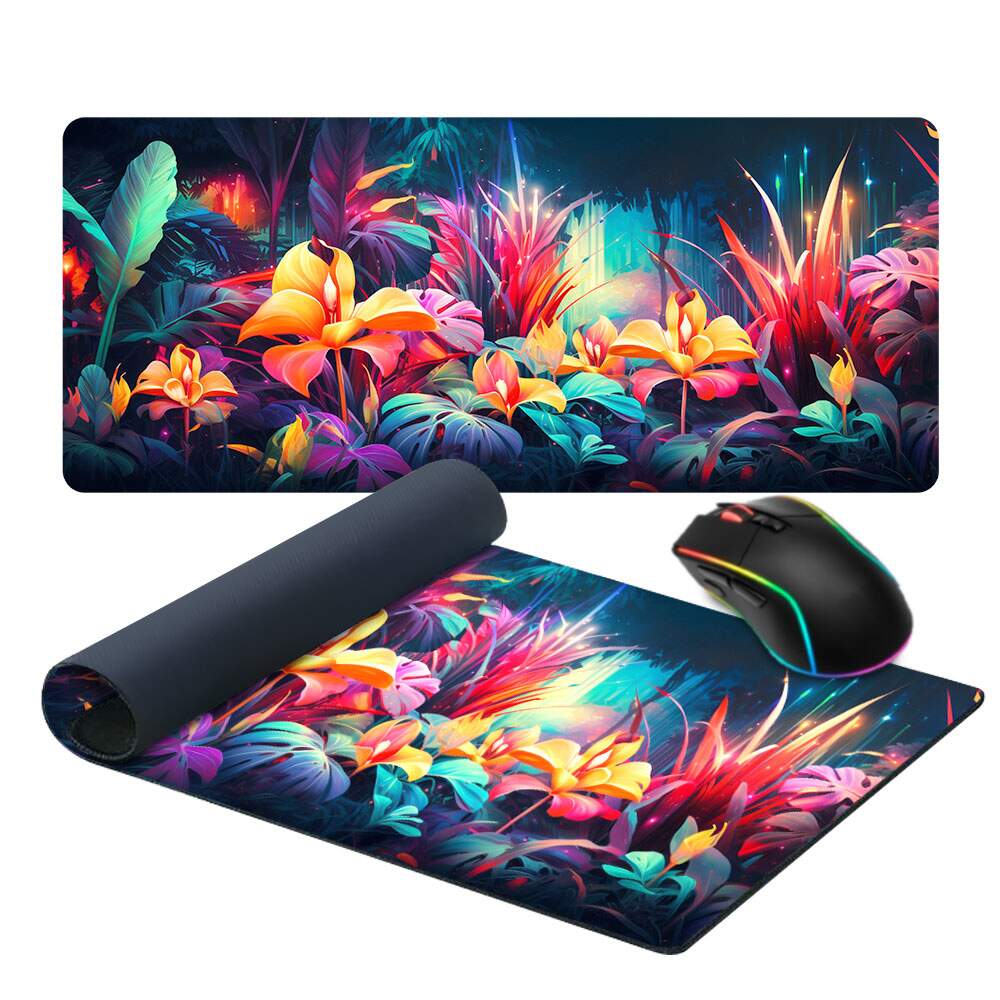 Mouse Pad Gigante 70x30cm Floral com Uma Diversidade de Flores