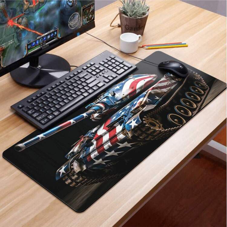 Mouse Pad Gigante 70x30cm Tanque de Guerra Estampado da Bandeira U.S.A