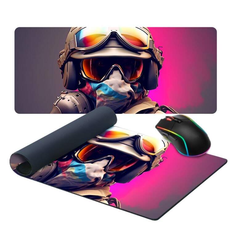 Mouse Pad Gigante 70x30cm Soldado Futurista com Capacete