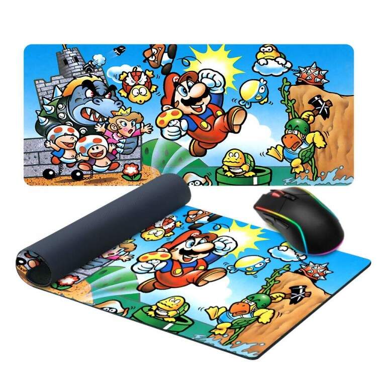 Mouse Pad Gigante 70x30cm Inspirado em Jogo do Super Mario