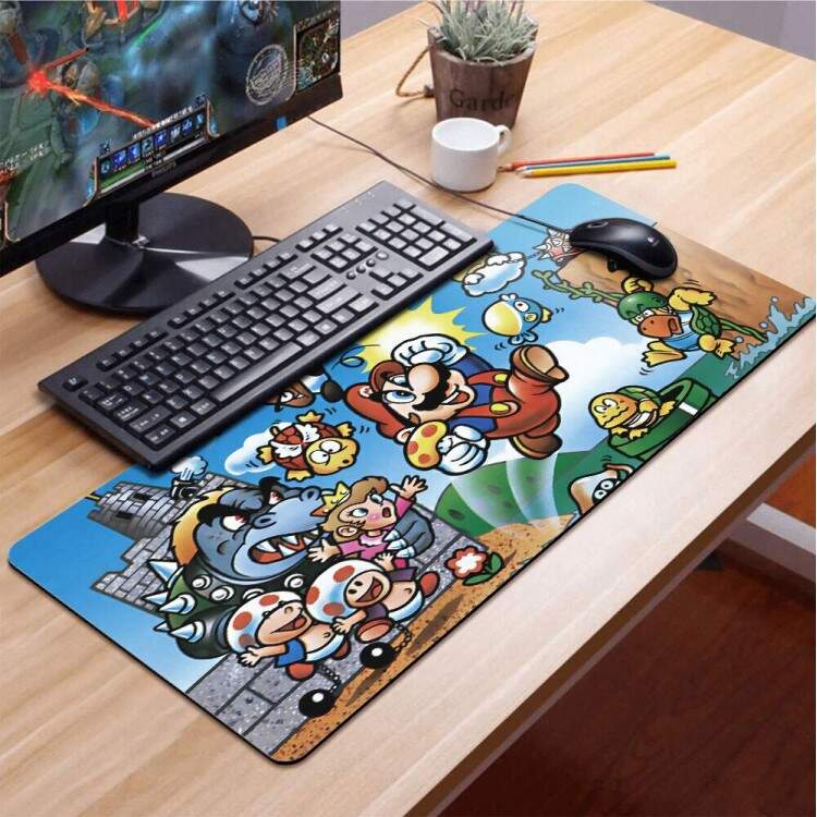 Mouse Pad Gigante 70x30cm Inspirado em Jogo do Super Mario