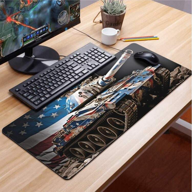 Mouse Pad Gigante 70x30cm Tanque de Guerra Americano dos Estados Unidos