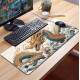 Mouse Pad Gigante 70x30cm Drag�o Laranja e Azul Fundo Branco
