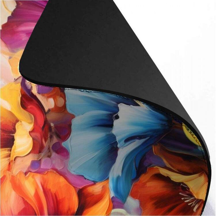 Mouse Pad Gigante 70x30cm Estilo Pintura Flores Coloridas