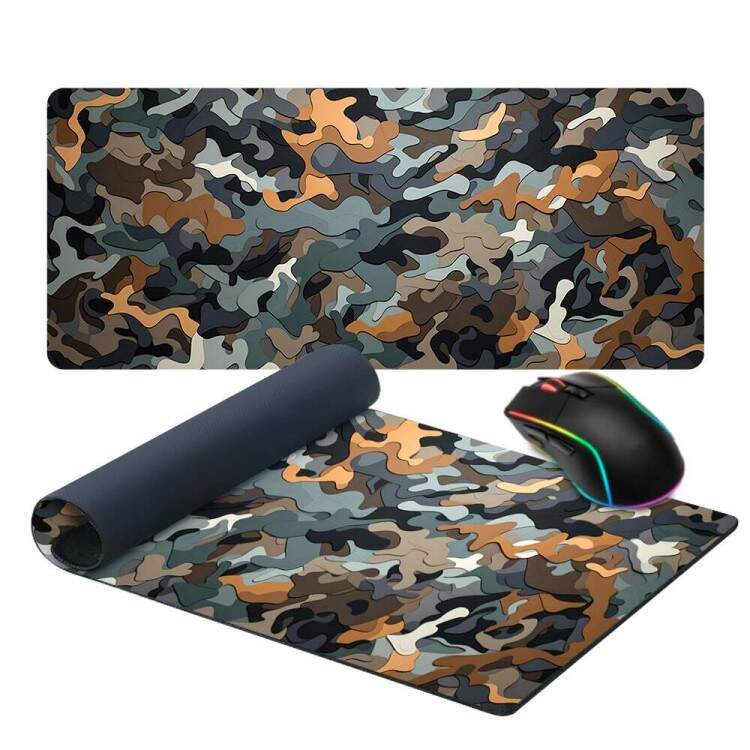 Mouse Pad Gigante 70x30cm Camuflagem em Tons de Marrom e Verde