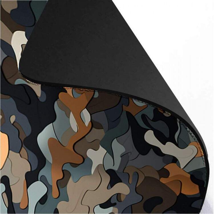 Mouse Pad Gigante 70x30cm Camuflagem em Tons de Marrom e Verde