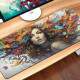 Mouse Pad Gigante 70x30cm Estilo Abstrato Mulher com Cabelo Colorido